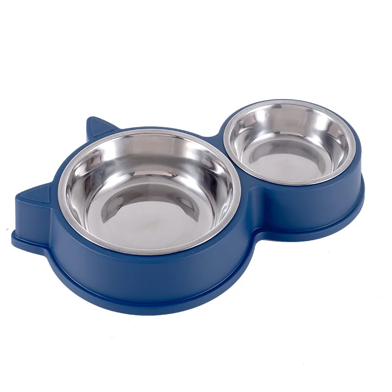 Dogs And Cats Anti tumble Double Bowl Automatic Drinking Pet Supplies Cat Ear Blue - Shop at LoveMi