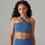 6612 One Shoulder Bra Blue