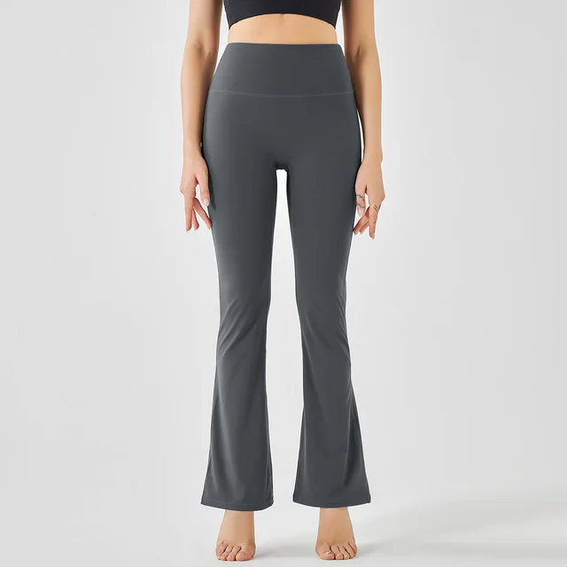 Slimming Dance Training Yoga Bell bottom Pants 6020 Wide Leg Pants Dark Gray - Shop at LoveMi