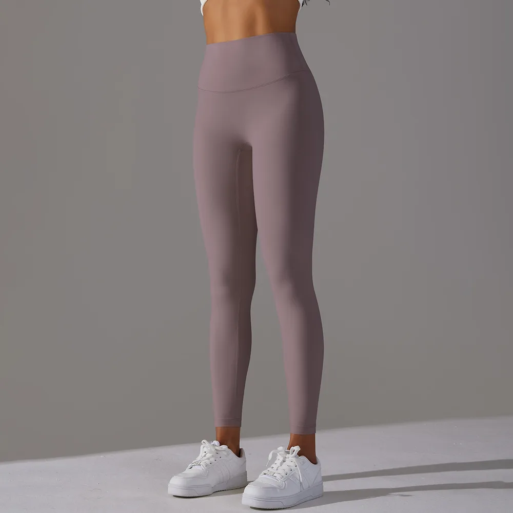 No Embarrassment Line Nude Feel Skinny Yoga Pants 6618 Trousers Cocoa Color - Shop at LoveMi