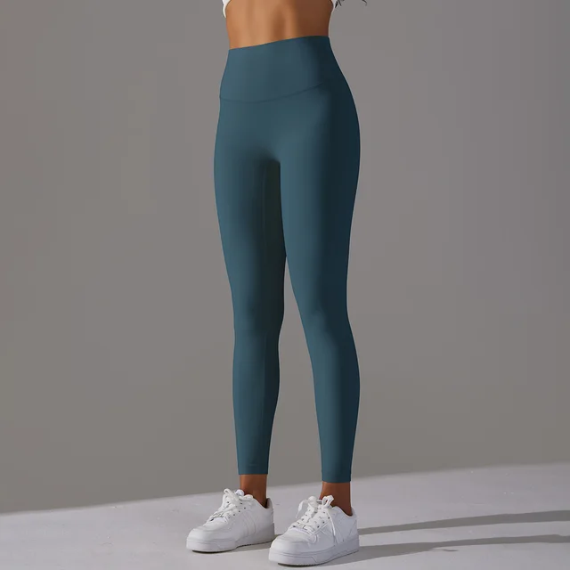 No Embarrassment Line Nude Feel Skinny Yoga Pants 6618 Trousers Fixed Blue - Shop at LoveMi