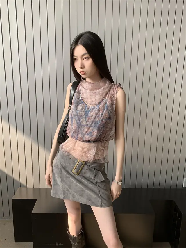 High Waist Short Skirt A Line Skirt Leather Skirt Suit For Women Skirt - Shop at LoveMi