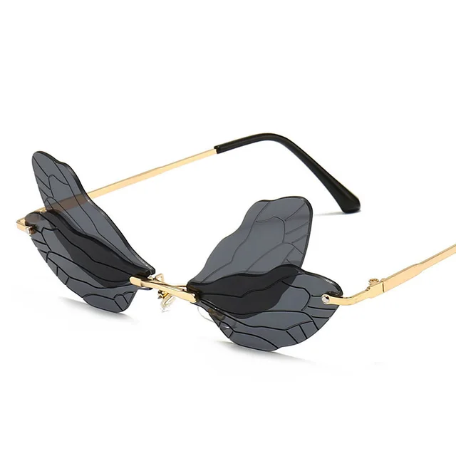 Sunglasses Fashion Dragonfly Wings Frameless C1 - Shop at LoveMi