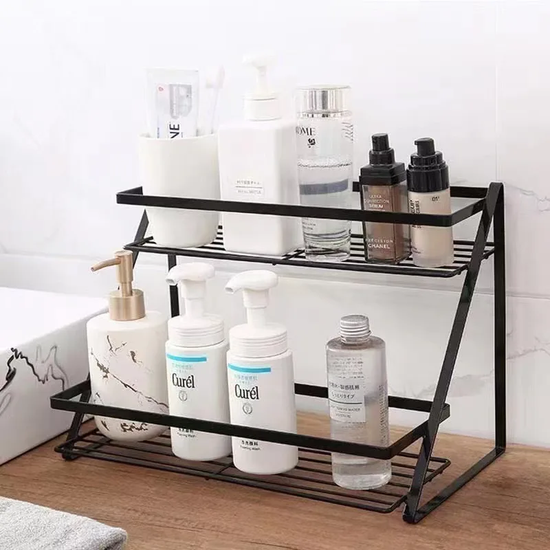 Kitchen Home Storage Multi functional Finishing Trapezoid Shelf Black - Shop at LoveMi
