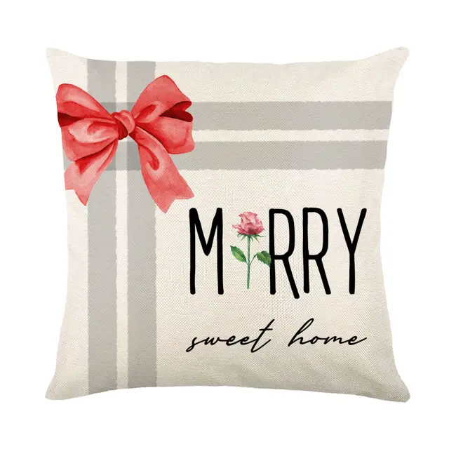 Christmas Decorations Pillow Covers Sofa Square Throw Pillow Cases Stamping Snowflake Waist Cushion Cover Home Bed Decor Qj0721 1 - Shop at LoveMi