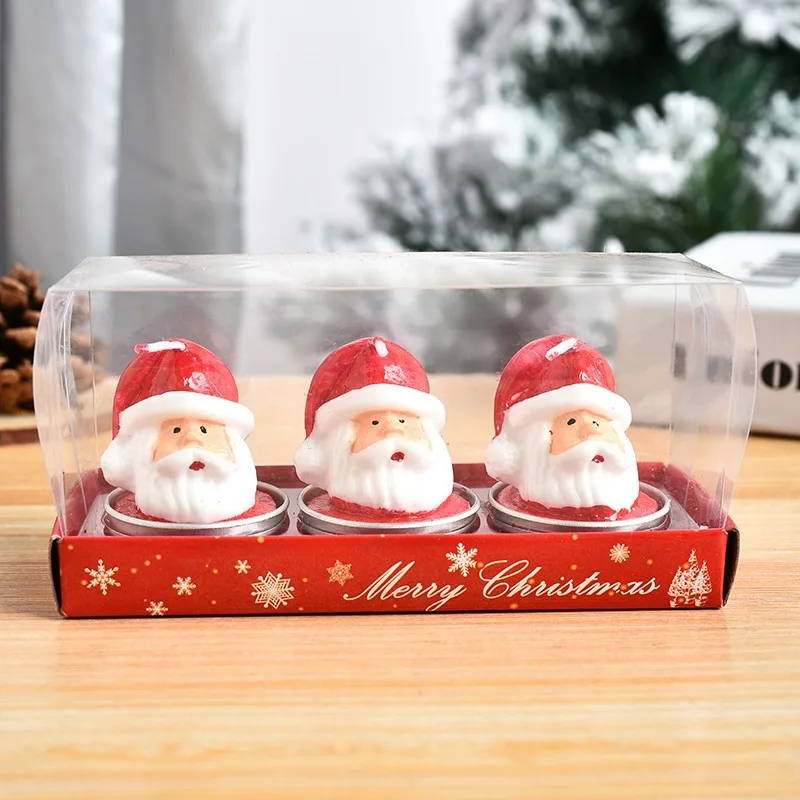 Christmas Crafts Candle Painted Decoration Christmas Gift Old Man'S Head Picture Style - Shop at LoveMi