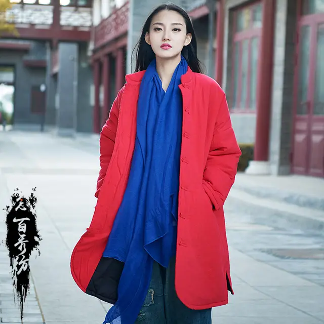 Retro Cotton Padded Soft Women's Long Sleeve Type Cotton Clothing Cotton Coat - Shop at LoveMi