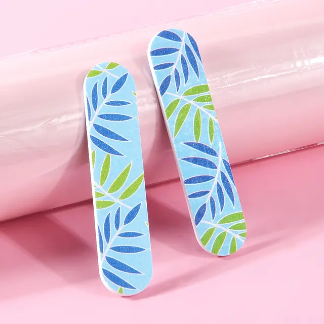 Color Mini 9cm Nail File Printing Double sided EVA Leaves Pattern - Shop at LoveMi