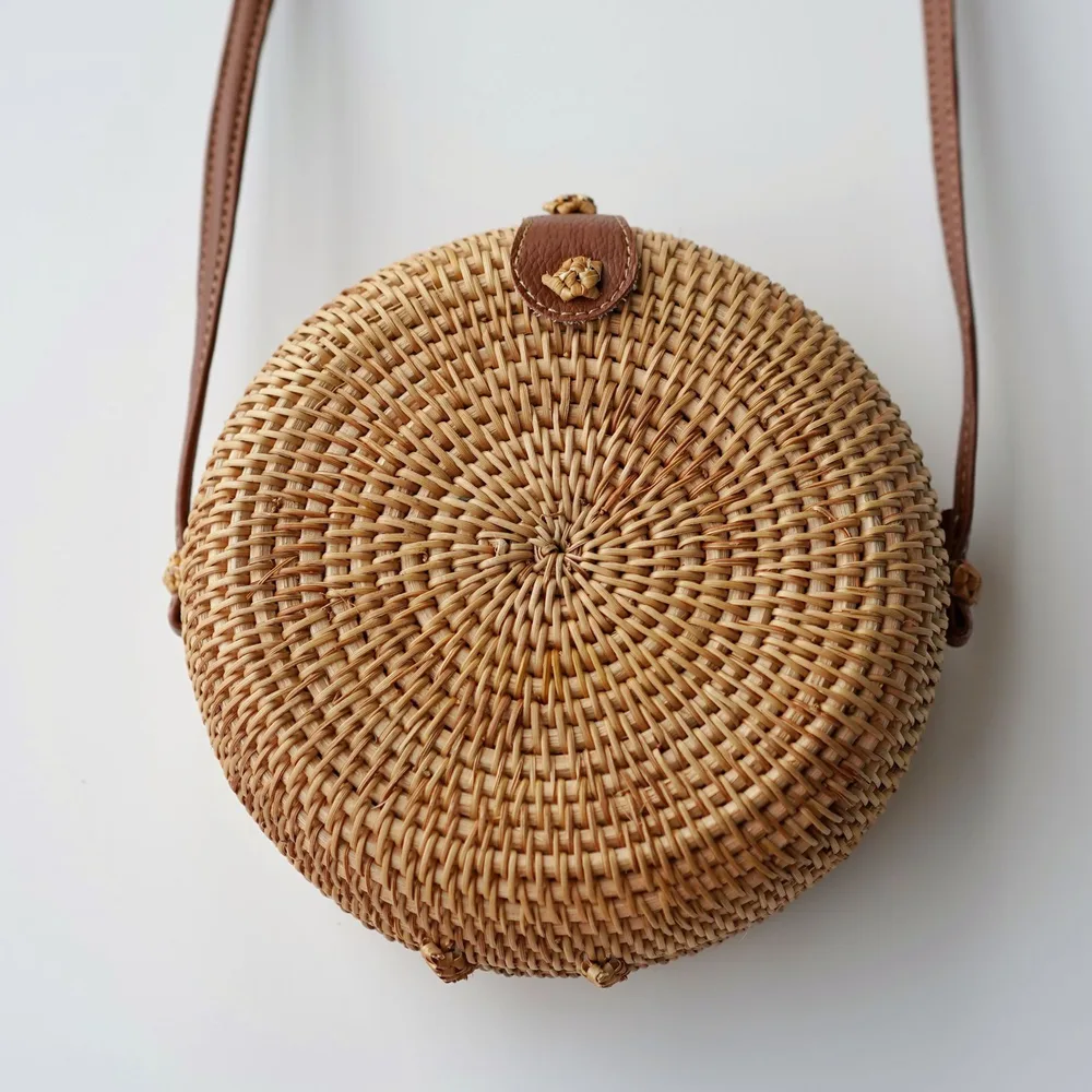 Fashion Personality Retro Rattan Weave Bag Tan - Shop at LoveMi
