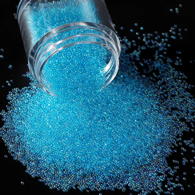 Transparent Micro Glass Bead Non-porous Magic Color Bubble Ornament - Sky Blue