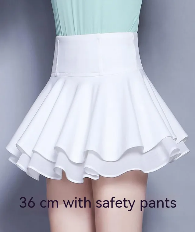 New Spring And Autumn High Waist Stretch Pleated Chiffon Extended White Anti Exposure - Shop at LoveMi