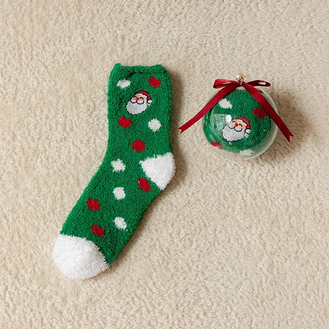 Tide Christmas Ball Coral Fleece Socks Dot Hat For The Elderly - Shop at LoveMi