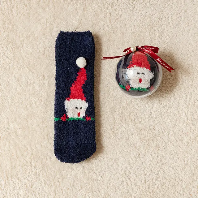Tide Christmas Ball Coral Fleece Socks Long Hat Santa Claus - Shop at LoveMi