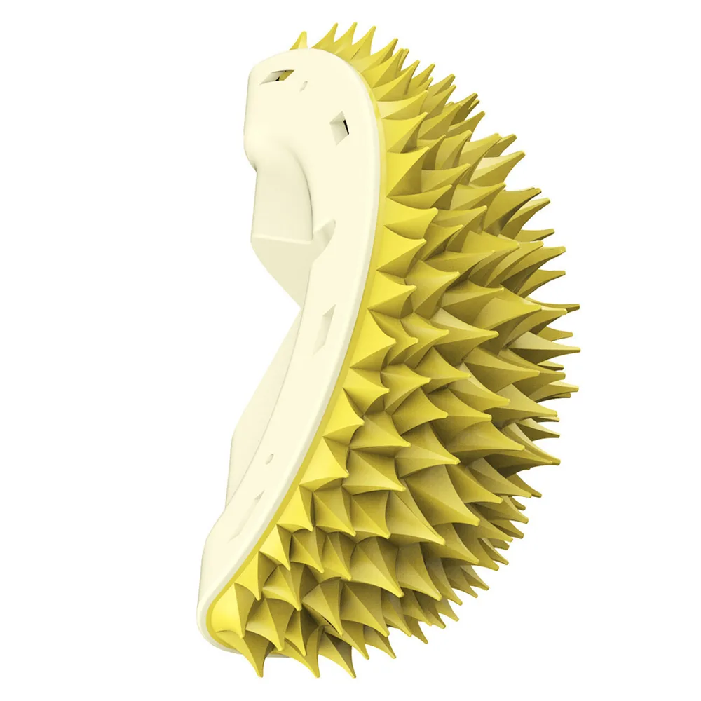 Durian Cat Brush, Dog Cat Self Groomer, Wall Corner Scratcher Massage Combs Durian Shape Molars Eat Slowly Toys Multifunctional Scratch Massager To... Yellow - Shop at LoveMi