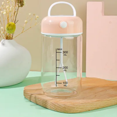 Automatic Shaker Rechargeable Portable Quiet Milkshake Cup Electric Shake Bottle Leak proof Blending Milk Cup Kitchen Gadgets Pink 380Ml Plastic Cup - Shop at LoveMi