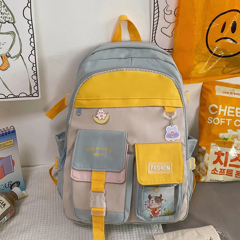 Large Capacity Schoolbag Mori College Style Soft Girl Backpack Blue - Shop at LoveMi