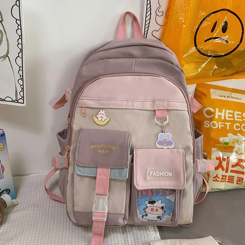 Large Capacity Schoolbag Mori College Style Soft Girl Backpack - Purple