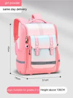Student Spine Protection Large Capacity Children's Backpack For Grades One To Three To Six - Pink