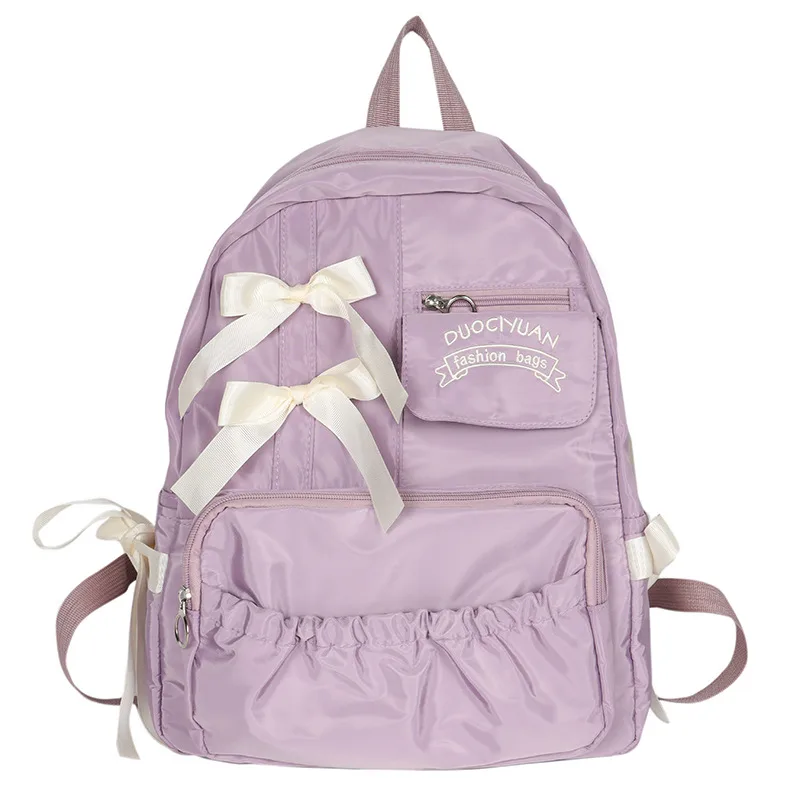 Schoolbag Female College Student Junior High School Student Backpack Large Capacity Purple - Shop at LoveMi