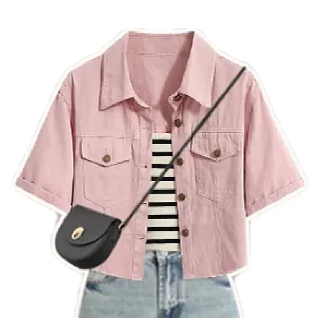 Color Denim Jacket Inner Suspender With Jeans Three piece Set Coat With Suspenders - Shop at LoveMi
