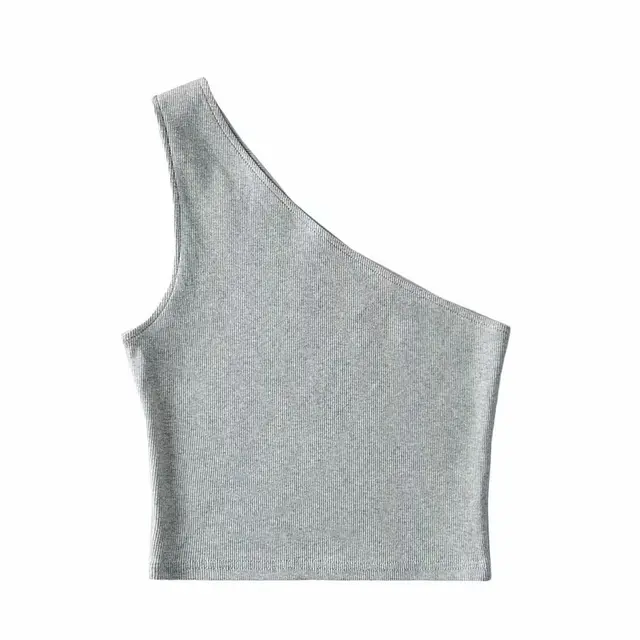 Women's Fashion Short Shoulder Vest Gray - Shop at LoveMi