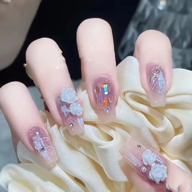 Camellia Series Hand worn Armor Removable Nail Stickers M Medium - Shop at LoveMi
