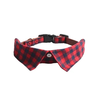 Pet Supplies Gentleman Dog Collar Bow Tie Detachable Red And Blue Plaid - Shop at LoveMi