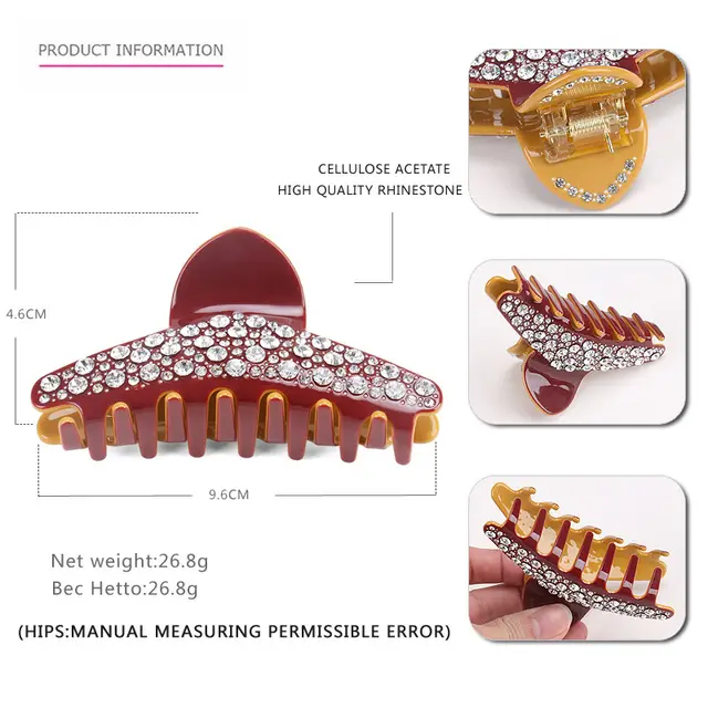 European And American Luxury Headdress Full Diamond Large Orange Pink White Diamond - Shop at LoveMi