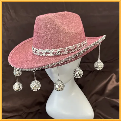 Gold Powder Ball Carnival Party Nightclub Cowboy Hat Halloween Costume Plum Pink - Shop at LoveMi