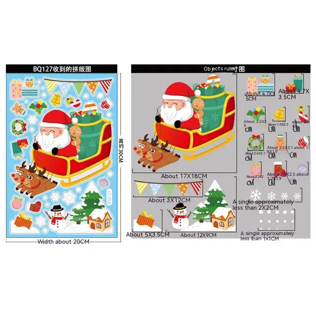 Christmas Decorations Snowman Elk Window Stickers Bq127 - Shop at LoveMi