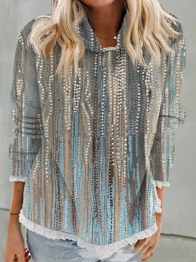 Abstract Printing Hooded Long Sleeve Sweater Style 4 - Shop at LoveMi