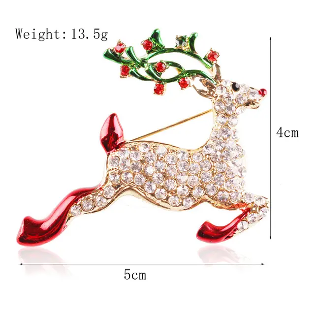 Women's Fashion Simple Geometric Christmas Brooch Xz4133 Christmas Sika Deer - Shop at LoveMi