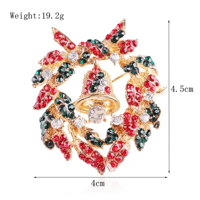Women's Fashion Simple Geometric Christmas Brooch Xz4173 Bell Garland - Shop at LoveMi