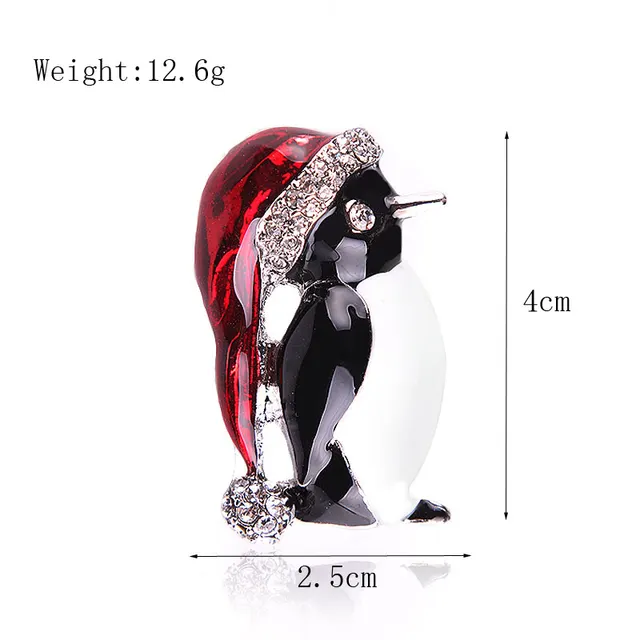 Women's Fashion Simple Geometric Christmas Brooch Xz4176B Silver Penguin - Shop at LoveMi
