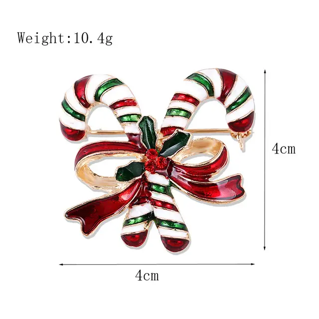 Women's Fashion Simple Geometric Christmas Brooch Xz4581 Christmas Crutches - Shop at LoveMi