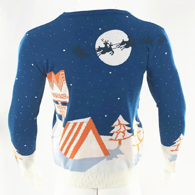 Men's Fashion Casual Long Sleeve Round Neck Christmas Sweater Emerald L - Shop at LoveMi