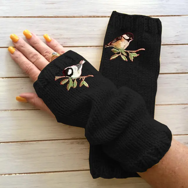 Women's Knit Fingerless Gloves, Black - Shop at LoveMi
