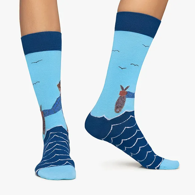 Creative Cartoon Dog Animal Trendy Jacquard Cotton Socks Fishing Dog - Shop at LoveMi