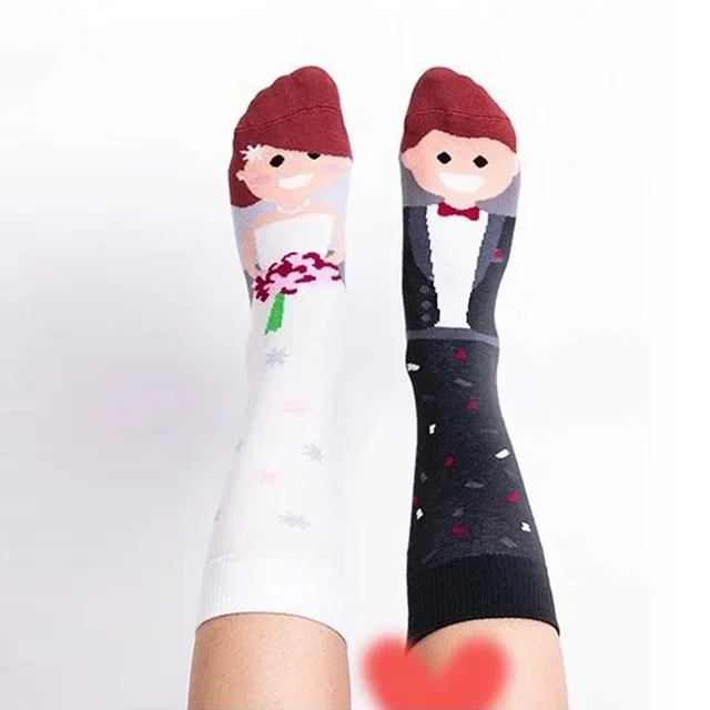Mandarin Duck Asymmetric Ab Socks Mid Tube Jacquard Bridegroom Bride - Shop at LoveMi