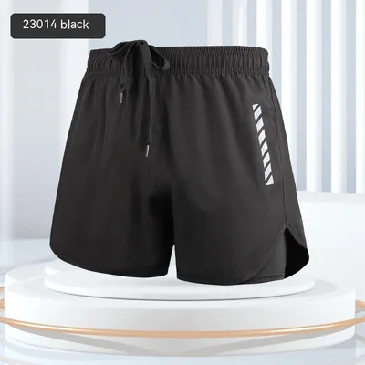 Anti embarrassment Double layer Beach Pants Men's Swimming Trunks Black - Shop at LoveMi