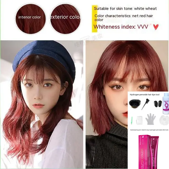 Ammonia free Hair Color Paste Monochrome Paste Cover White Hair Multi segment Color One step Black Tea Gray Blue Black Hair Dye C7Ro43 Orange Red - Shop at LoveMi