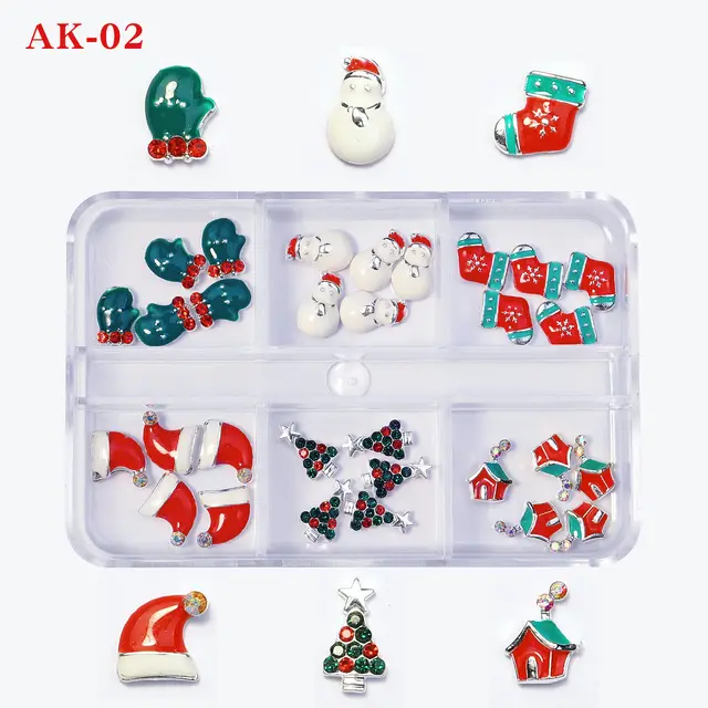Nail Ornament Alloy Christmas Snowflake Series Ak02 - Shop at LoveMi