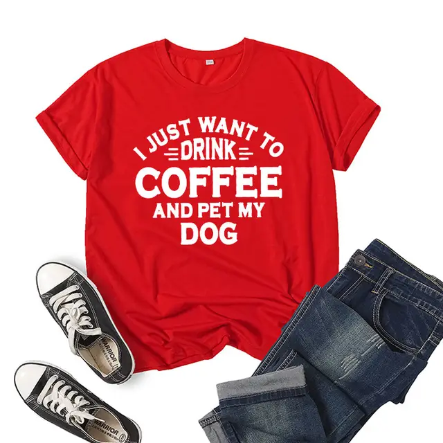 Printed Short Sleeve Round Neck T shirt Red - Shop at LoveMi