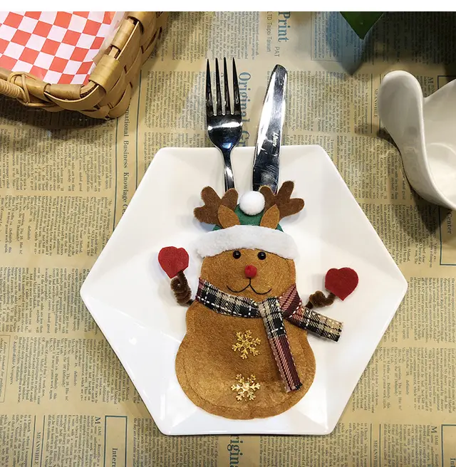 Creative Christmas Decoration Supplies Table Knife And Fork Cover Type B Elk - Shop at LoveMi