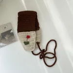 Handmade Knitted Lace-up Ear Warmer Girl Earmuffs Autumn And Winter - Brown
