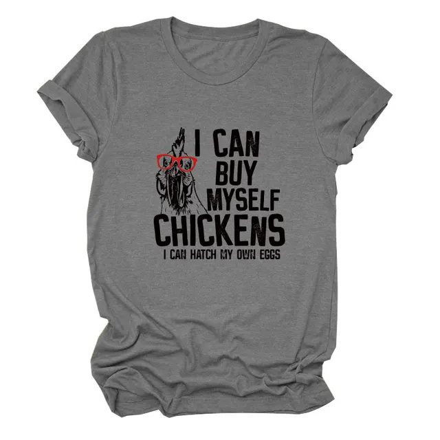 Printed Loose Short sleeved T shirt Dark Gray Black - Shop at LoveMi