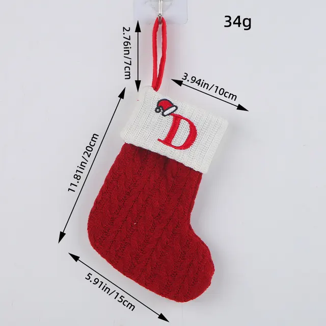 Red Letter Wool Knitted Christmas Stockings Pendant Ornament - Shop at LoveMi