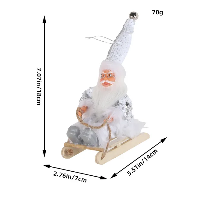 Vinyl Santa Claus Doll Decorations Pendant White Sequin Cap Style - Shop at LoveMi