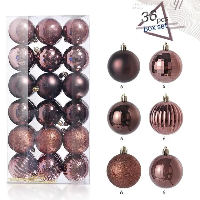 Christmas Decorative Plastic Balls Pendant Set Brown - Shop at LoveMi