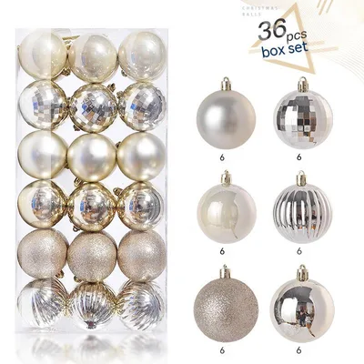 Christmas Decorative Plastic Balls Pendant Set Champagne - Shop at LoveMi